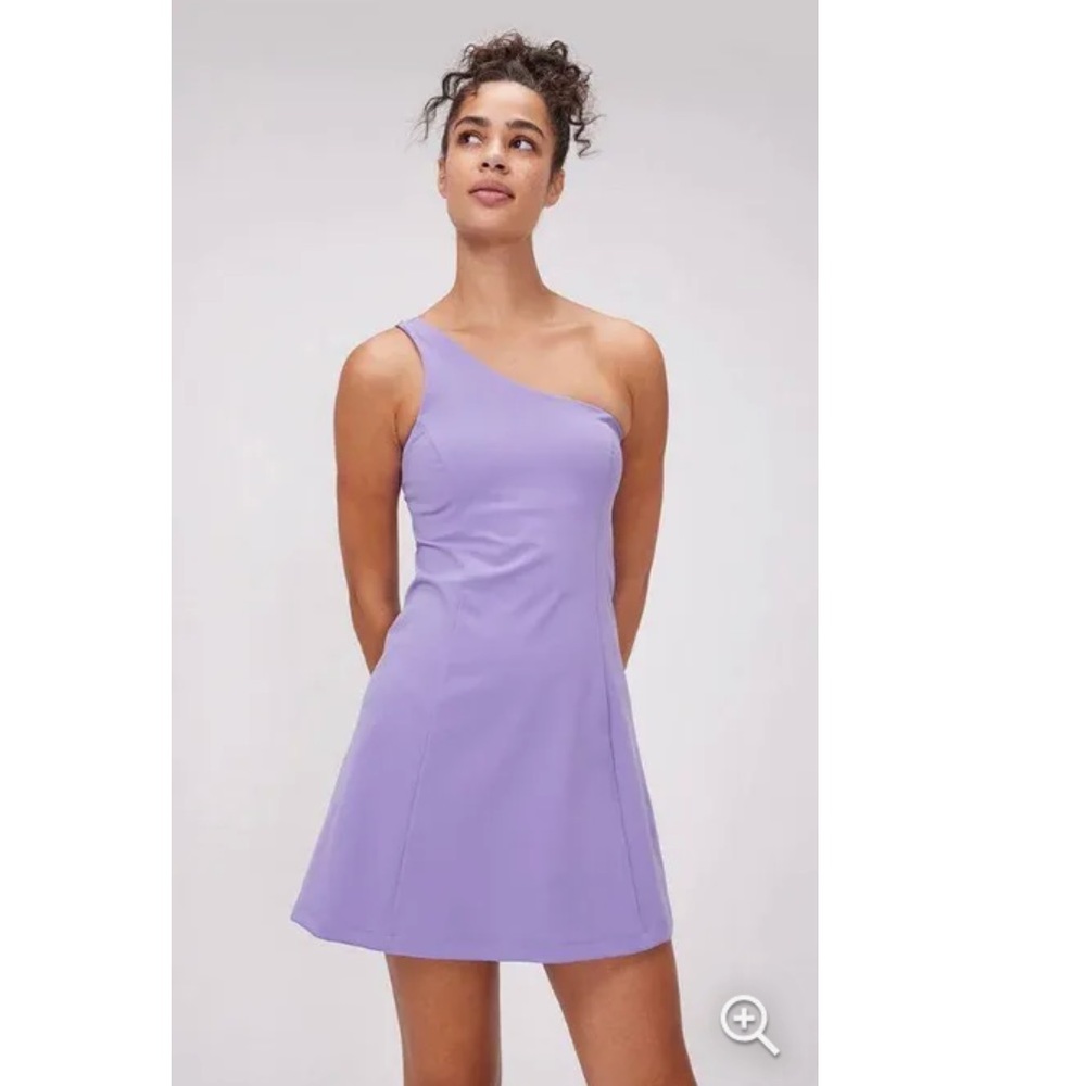 Outdoor Voices One Shoulder Lilac Purple Unlined Athleisure Dress